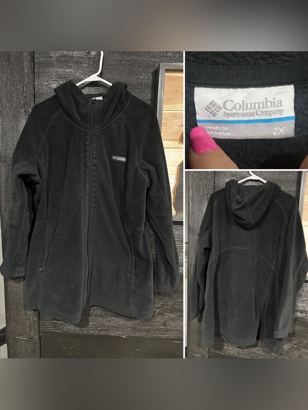 Columbia Women’s Black Hooded Fleece Zip Jacket